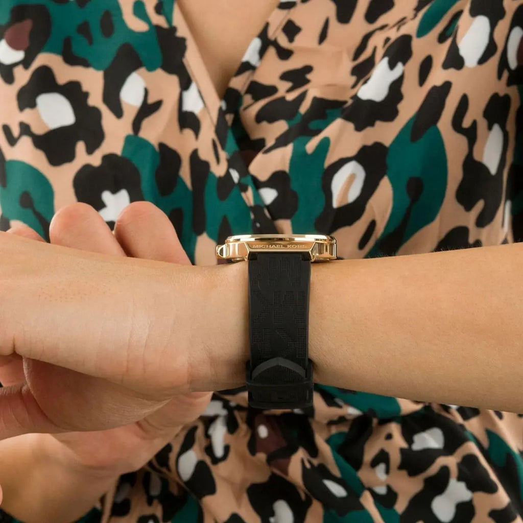 Michael Kors Mini Lennox Quartz Black Dial Black Silicone Strap Watch For Women - MK7281 Buy Now By Michael Kors