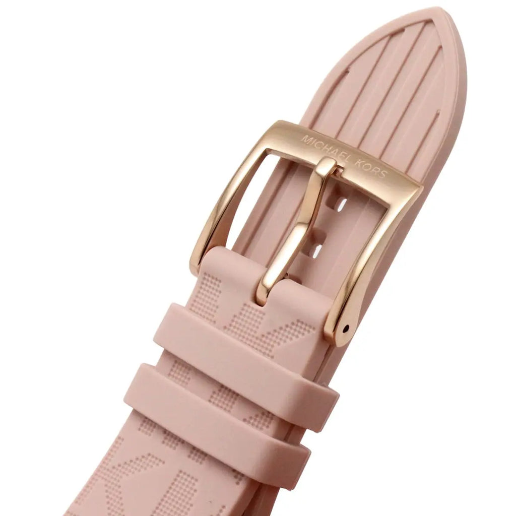 Michael Kors Mini Lennox Three-Hand Rose Gold Dial Pink Silicone Strap Watch For Women - MK7282 Buy Now By Michael Kors