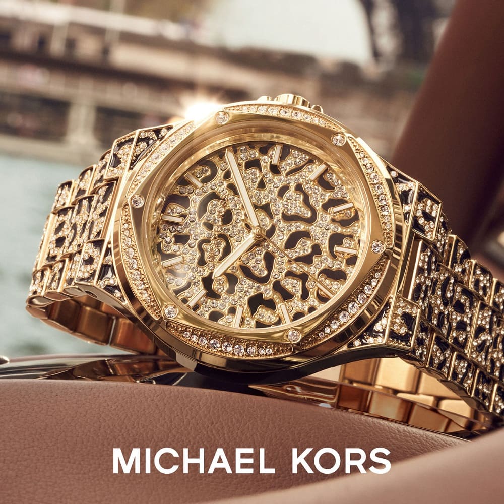 Michael Kors Lennox Three Hand Crystals Gold Dial Two Tone Steel Strap Watch For Women - MK7284 Buy Now By Michael Kors