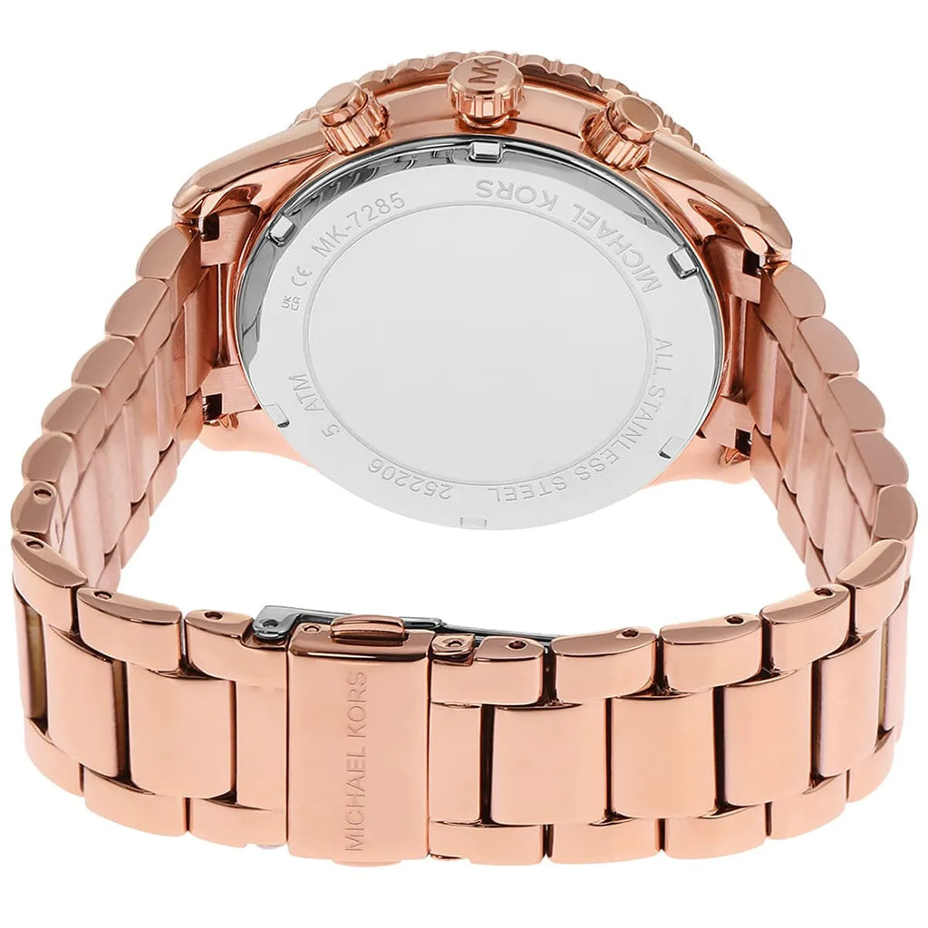 Michael Kors Layton Chronograph Rose Gold Dial Rose Gold Steel Strap Watch For Women - MK7285 Buy Now By Michael Kors