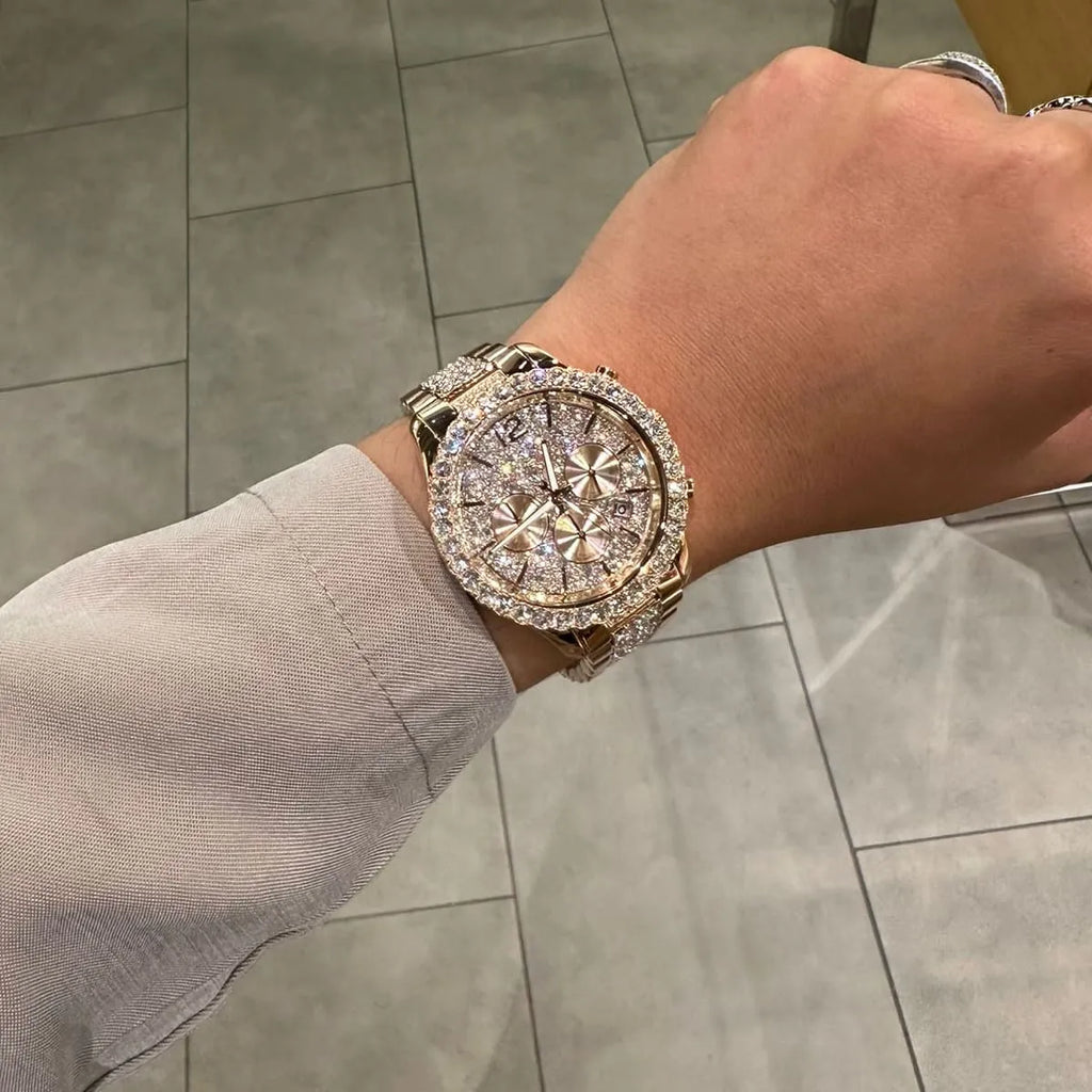 Michael Kors Layton Chronograph Rose Gold Dial Rose Gold Steel Strap Watch For Women - MK7285 Buy Now By Michael Kors