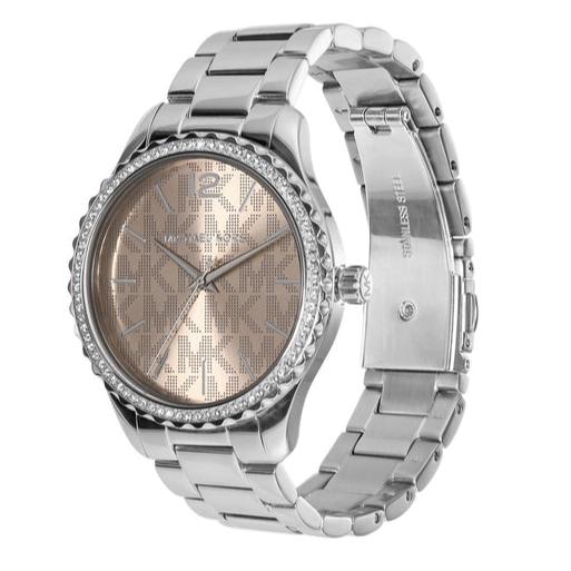 Michael Kors Layton Three Hand Pink Dial Silver Steel Strap Watch For Women - MK7298 Buy Now By Michael Kors