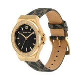 Michael Kors Lennox Three Hand Black Dial Black Leather Strap Watch For Women - MK7307 Buy Now By Michael Kors