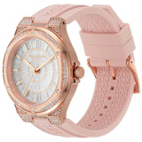 Michael Kors Lennox Three-Hand Analog White Dial Pink Silicone Strap Watch For Women - MK7334 Buy Now By Michael Kors