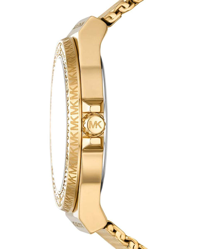 Michael Kors Corey Three Hand Black Dial Gold Steel Strap Watch for Women - MK7345 Buy Now By Michael Kors