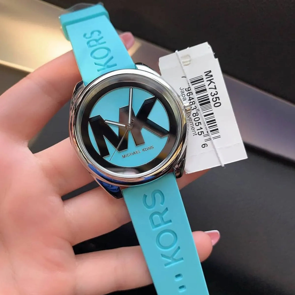 Michael Kors Janelle Quartz Blue Dial Blue Rubber Strap Watch For Women - MK7350 Buy Now By Michael Kors