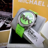 Michael Kors Janelle Three Hand Neon Green Dial Neon Green Rubber Strap Watch For Women - MK7351 Buy Now By Michael Kors