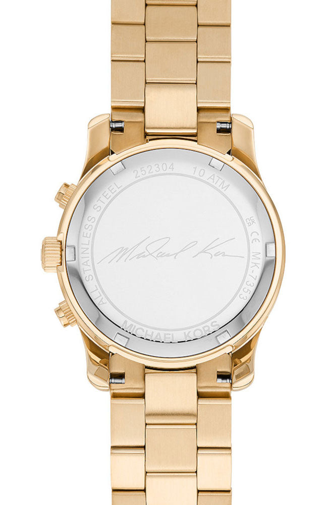 Michael Kors Runway Chronograph Blue Dial Gold Steel Strap Watch For Women - MK7353 Buy Now By Michael Kors