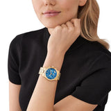 Michael Kors Runway Chronograph Blue Dial Gold Steel Strap Watch For Women - MK7353 Buy Now By Michael Kors