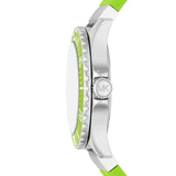 Michael Kors Everest Three Hand Crystals Silver Dial Green Silicone Strap Watch For Women - MK7360 Buy Now By Michael Kors