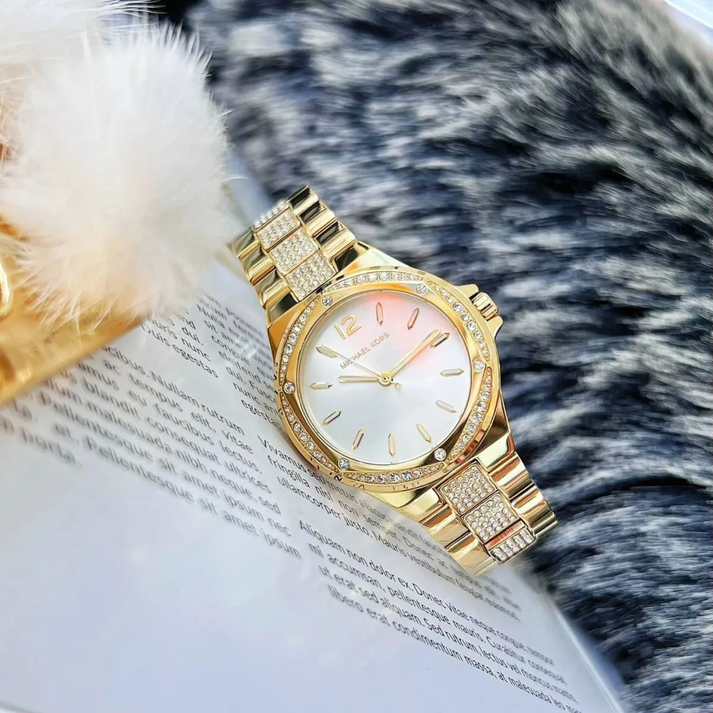 Michael Kors Lenox Three Hand Silver Dial Gold Steel Strap Watch For Women - MK7361 Buy Now By Michael Kors