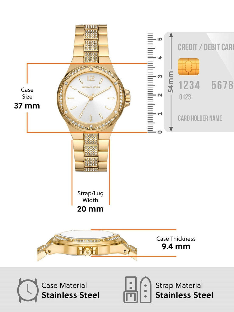 Michael Kors Lenox Three Hand Silver Dial Gold Steel Strap Watch For Women - MK7361 Buy Now By Michael Kors