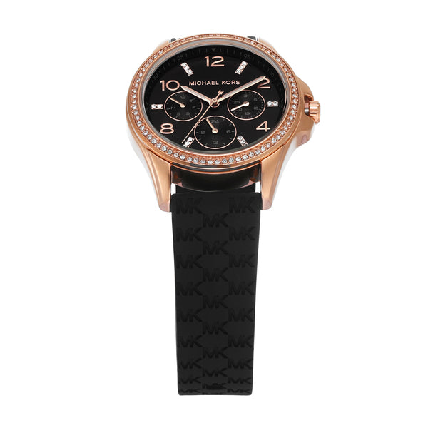 Michael Kors Mini Pilot Black Dial Black Silicone Strap Watch For Women - MK7373 Buy Now By Michael Kors