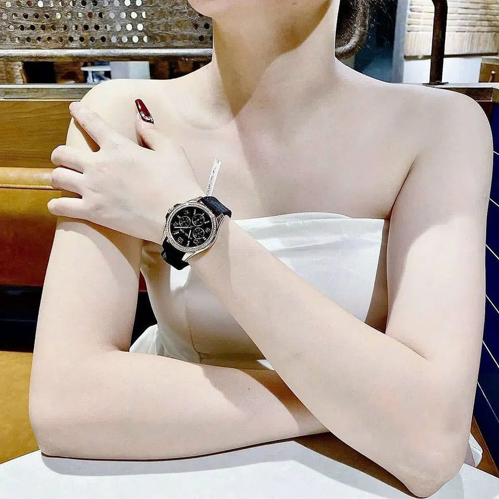 Michael Kors Mini Pilot Black Dial Black Silicone Strap Watch For Women - MK7373 Buy Now By Michael Kors