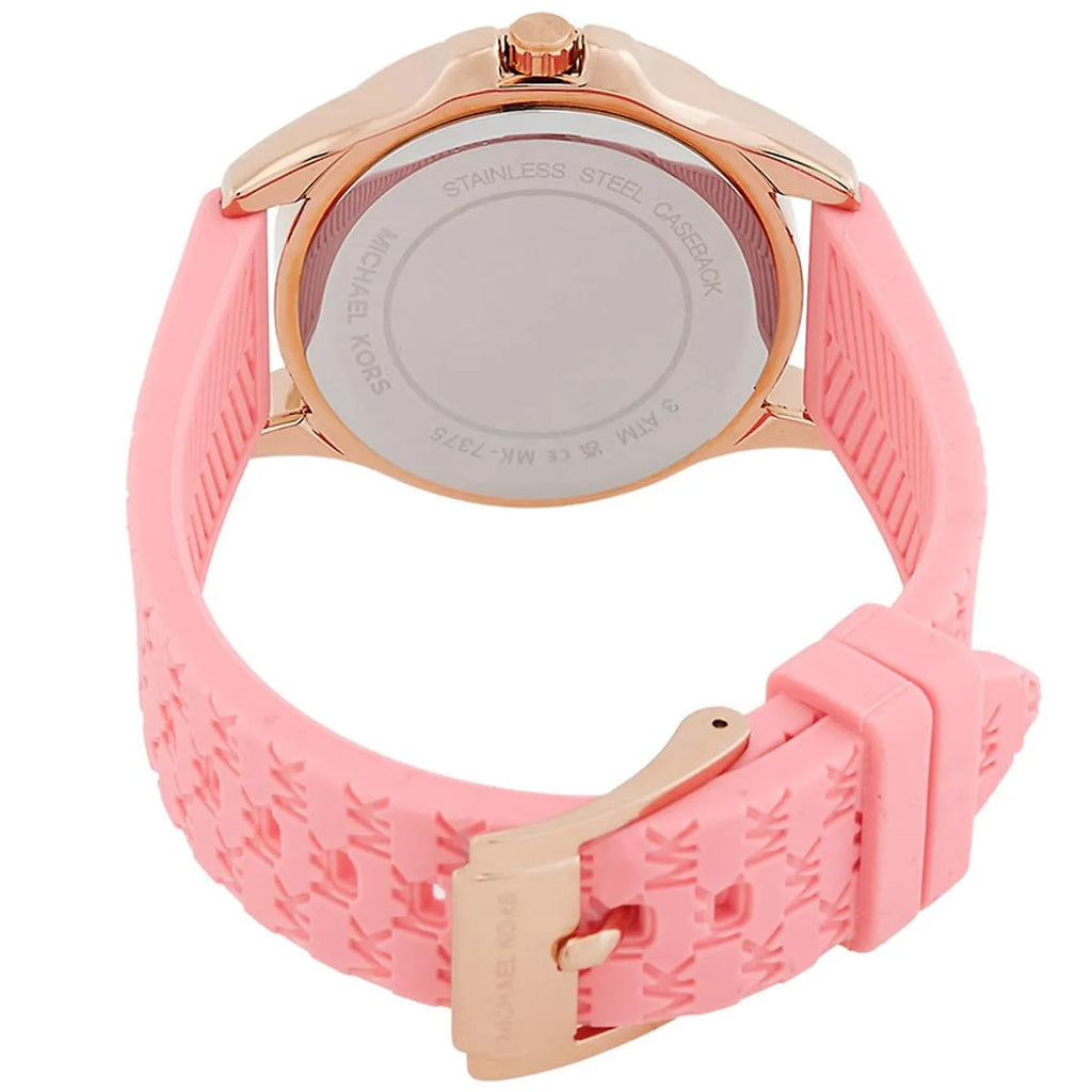 Michael Kors Mini Pilot Quartz Rose Gold Dial Pink Silicone Strap Watch For Women - MK7375 Buy Now By Michael Kors