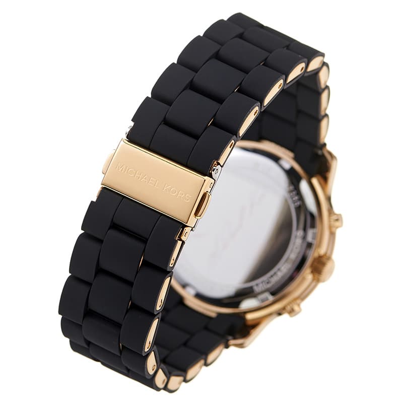 Michael Kors Runway Chronograph Black Dial Black Silicone Strap Watch For Women - MK7385 Buy Now By Michael Kors