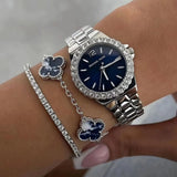 Michael Kors Lennox Three-Hand Blue Dial Silver Steel Strap Watch For Women - MK7397 Buy Now By Michael Kors