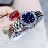 Michael Kors Lennox Three-Hand Blue Dial Silver Steel Strap Watch For Women - MK7397 Buy Now By Michael Kors