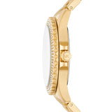 Michael Kors Everest Three Hand Mother of Pearl White Dial Gold Steel Strap Watch For Women - MK7401 Buy Now By Michael Kors