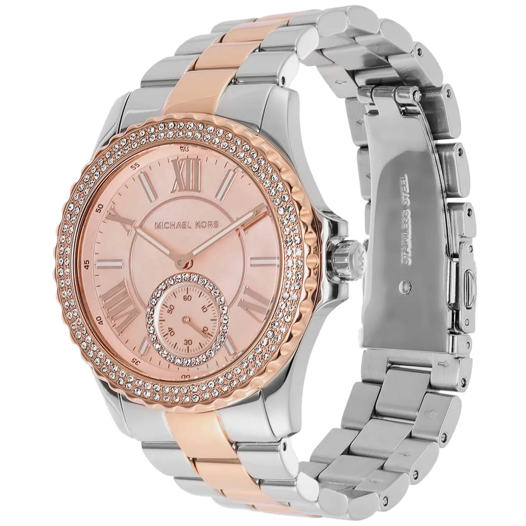Michael Kors Everest Three Hand Rose Gold Dial Two Tone Steel Strap Watch For Women - MK7402 Buy Now By Michael Kors