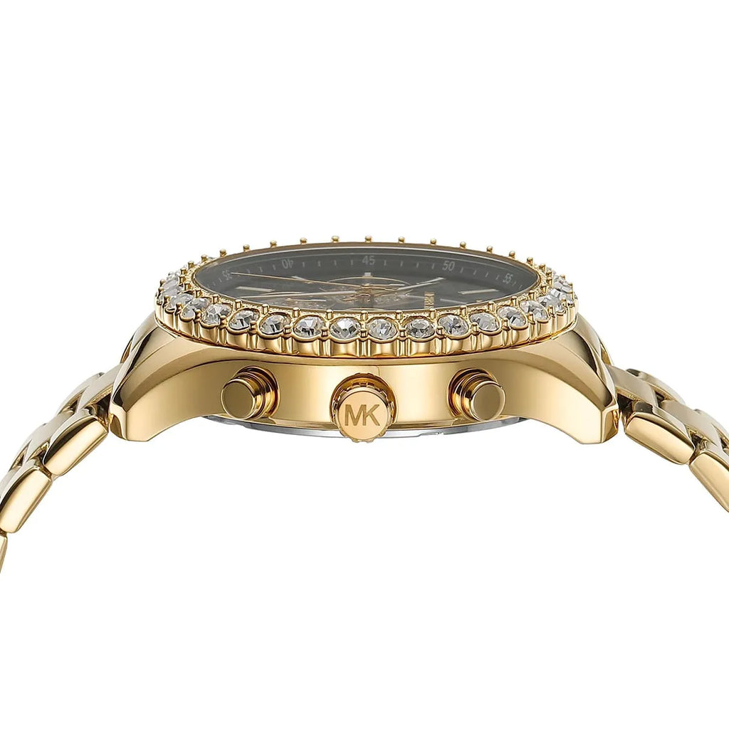 Michael Kors Berkley Chronograph Black Dial Gold Steel Strap Watch For Women - MK7414 Buy Now By Michael Kors