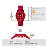 Michael Kors Runway Analog Chronograph Red Dial Red Steel Strap Watch for Women - MK7436 Buy Now By Michael Kors