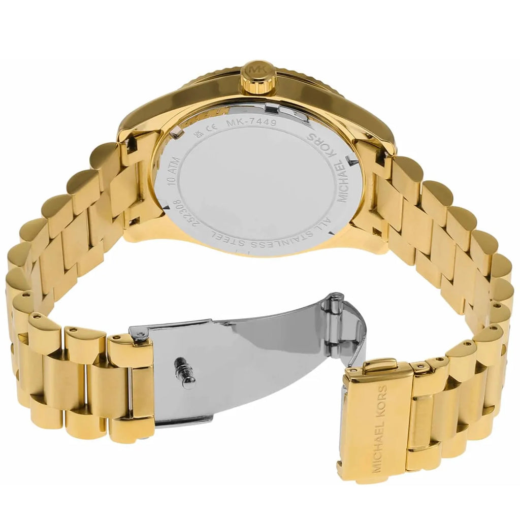 Michael Kors Lexington Three Hand Green Dial Gold Steel Strap Watch For Women - MK7449 Buy Now By Michael Kors