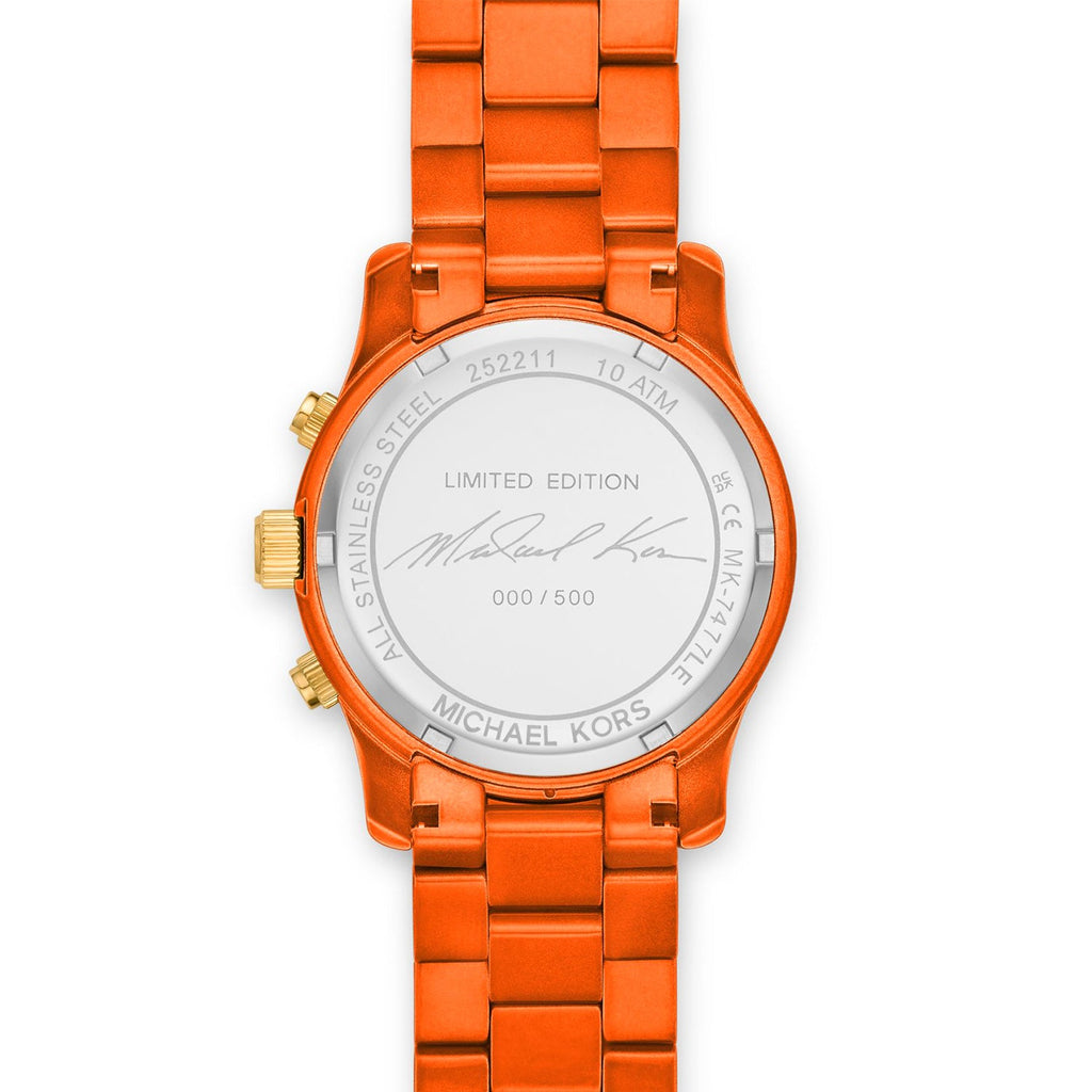 Michael Kors Runway Chronograph Limited Edition Orange Dial Orange Steel Strap Watch for - MK7477LE Buy Now By Michael Kors