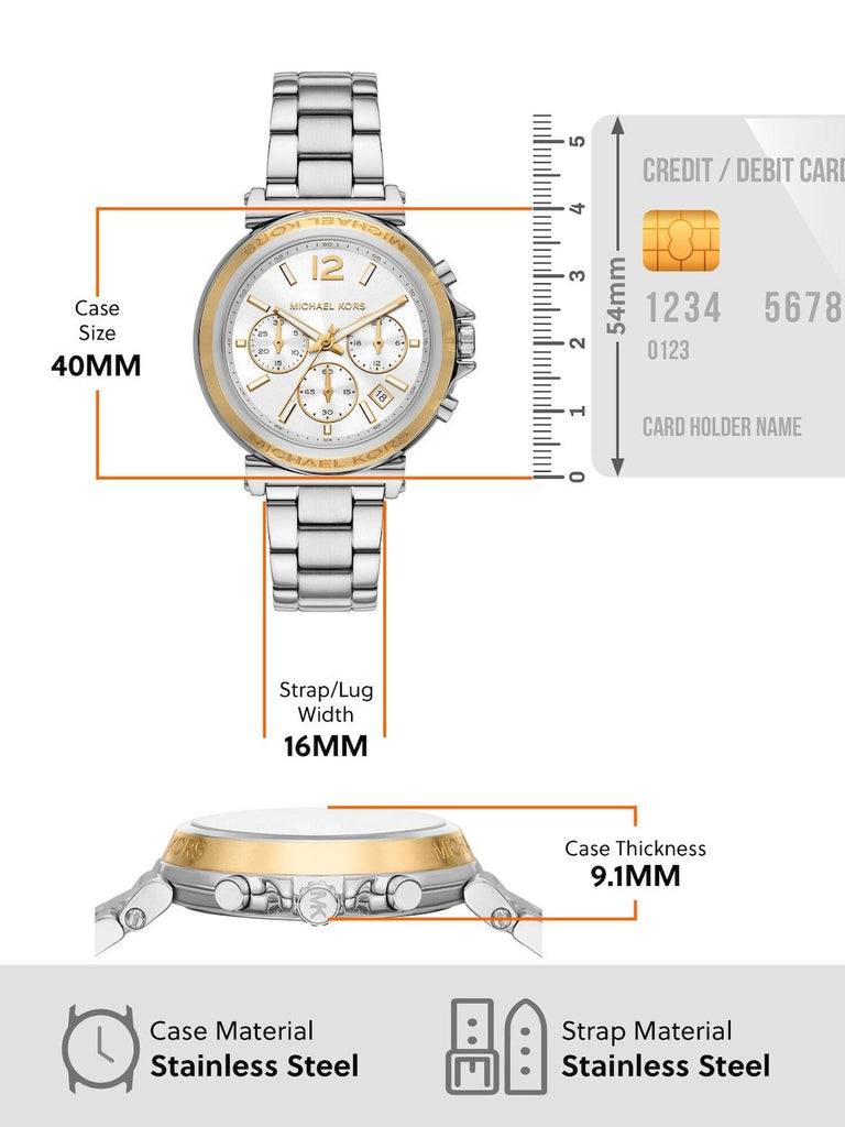 Michael Kors Maren Chronograph Silver Dial Silver Steel Strap Watch for Women - MK7495 Buy Now By Michael Kors