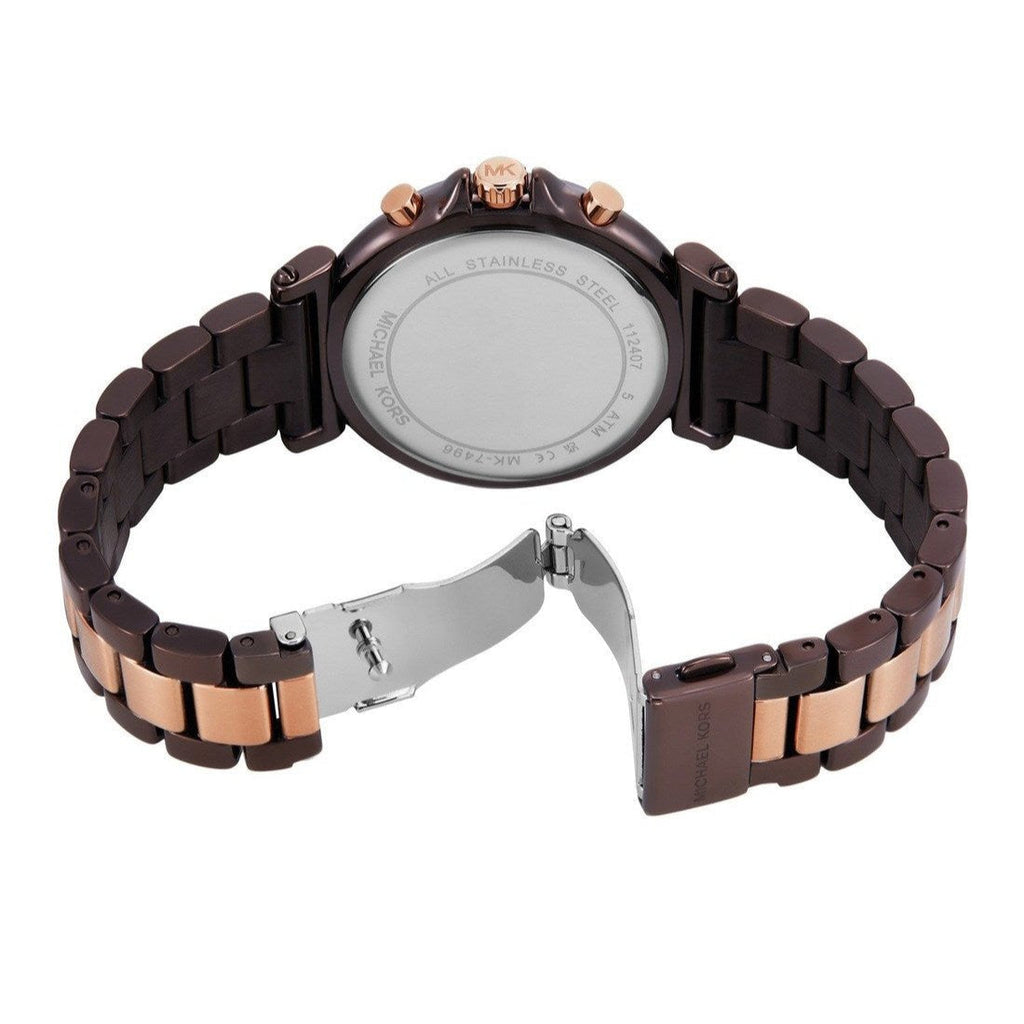 Michael Kors Maren Chronograph Brown Dial Two Tone Steel Strap Watch for Women - MK7496 Buy Now By Michael Kors