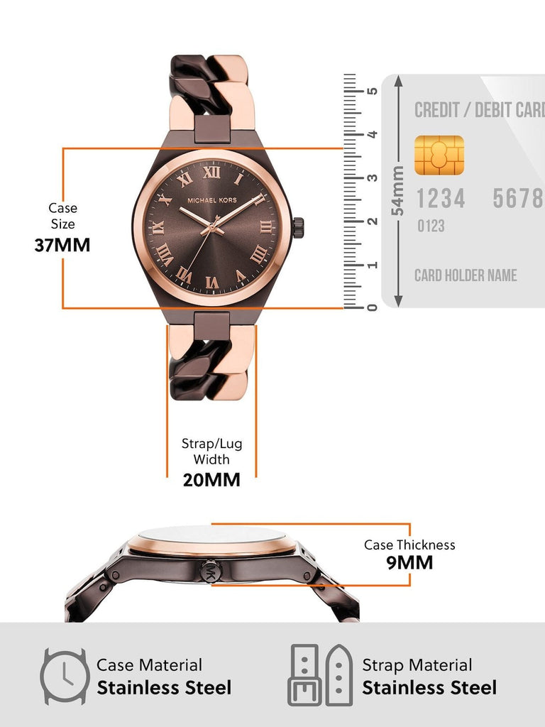 Michael Kors Lennox Analog Brown Dial Two Tone Steel Strap Watch for Women - MK7501 Buy Now By Michael Kors