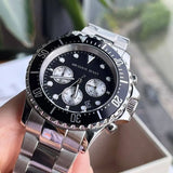 Michael Kors Everest Chronograph Black Dial Silver Steel Strap Watch For Men - MK8256 Buy Now By Michael Kors