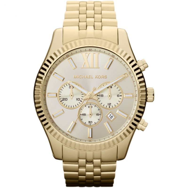 Michael Kors Lexington Gold Dial Gold Steel Strap Watch for Men - MK8281 Buy Now By Michael Kors