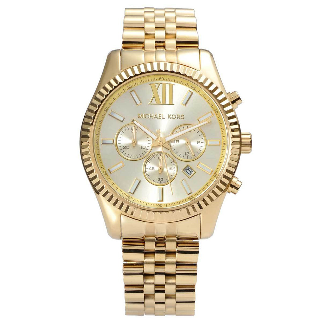 Michael Kors Lexington Gold Dial Gold Steel Strap Watch for Men - MK8281 Buy Now By Michael Kors