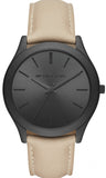 Michael Kors Slim Runway Black Dial Beige Leather Strap Watch For Men - MK8510 Buy Now By Michael Kors