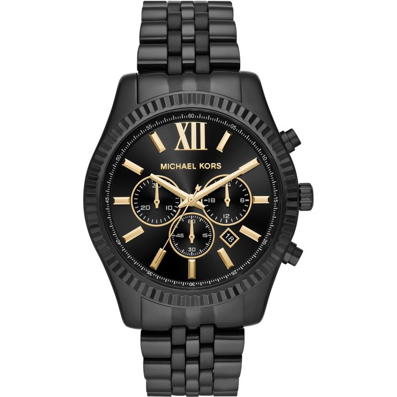 Michael Kors Lexington Chronograph Black Dial Black Steel Strap Watch for Men - MK8603 Buy Now By Michael Kors