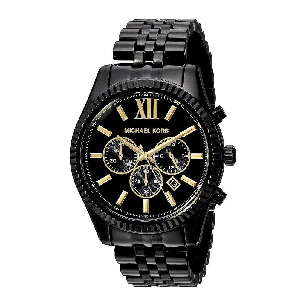 Michael Kors Lexington Chronograph Black Dial Black Steel Strap Watch for Men - MK8603 Buy Now By Michael Kors