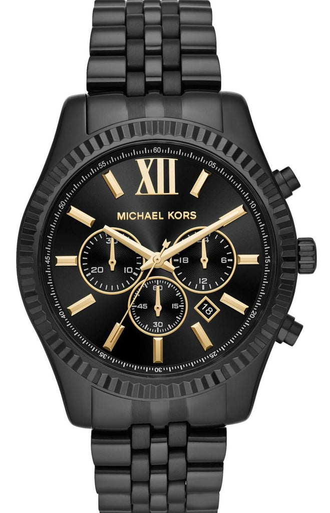 Michael Kors Lexington Chronograph Black Dial Black Steel Strap Watch for Men - MK8603 Buy Now By Michael Kors