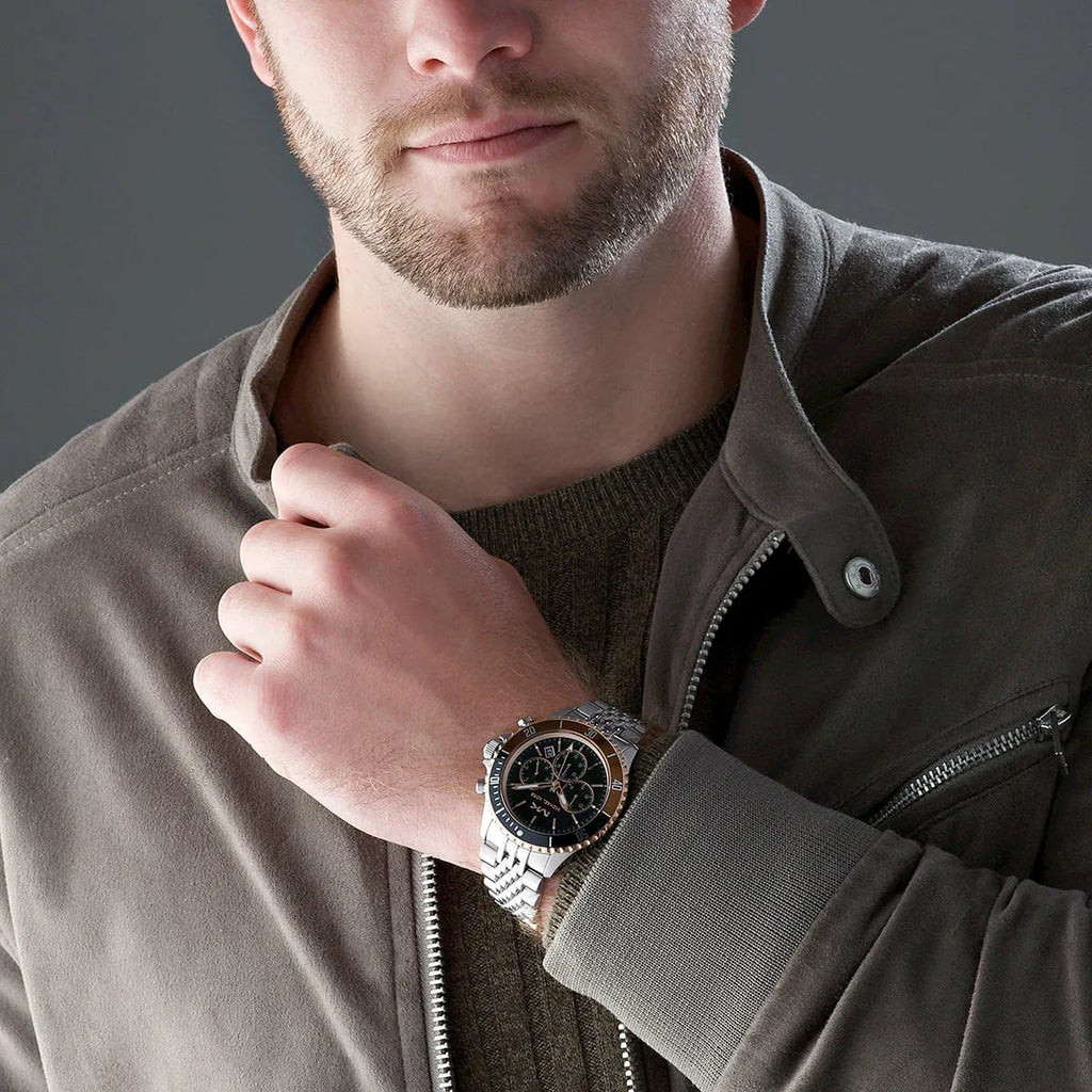 Michael Kors Bayville Chronograph Black Dial Silver Steel Strap Watch For Men - MK8725 Buy Now By Michael Kors