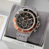 Michael Kors Bayville Chronograph Black Dial Silver Steel Strap Watch For Men - MK8725 Buy Now By Michael Kors