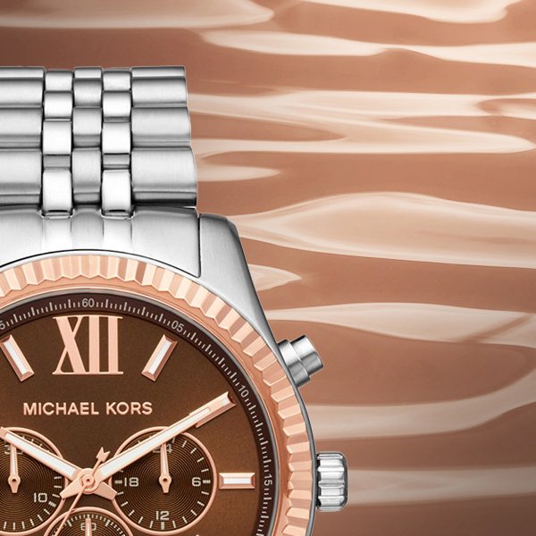 Michael Kors Lexington Chronograph Brown Dial Silver Steel Strap Watch For Men - MK8732 Buy Now By Michael Kors