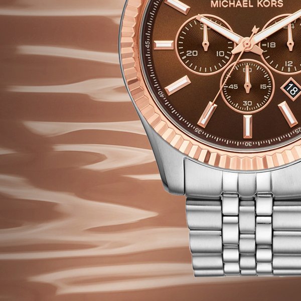 Michael Kors Lexington Chronograph Brown Dial Silver Steel Strap Watch For Men - MK8732 Buy Now By Michael Kors
