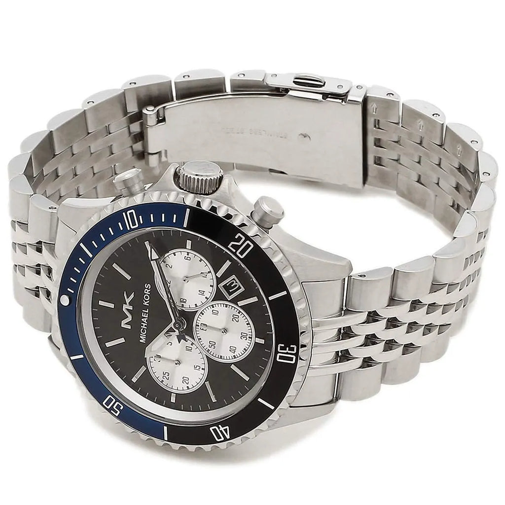 Michael Kors Bayville Chronograph Black Dial Silver Steel Strap Watch For Men - MK8749 Buy Now By Michael Kors