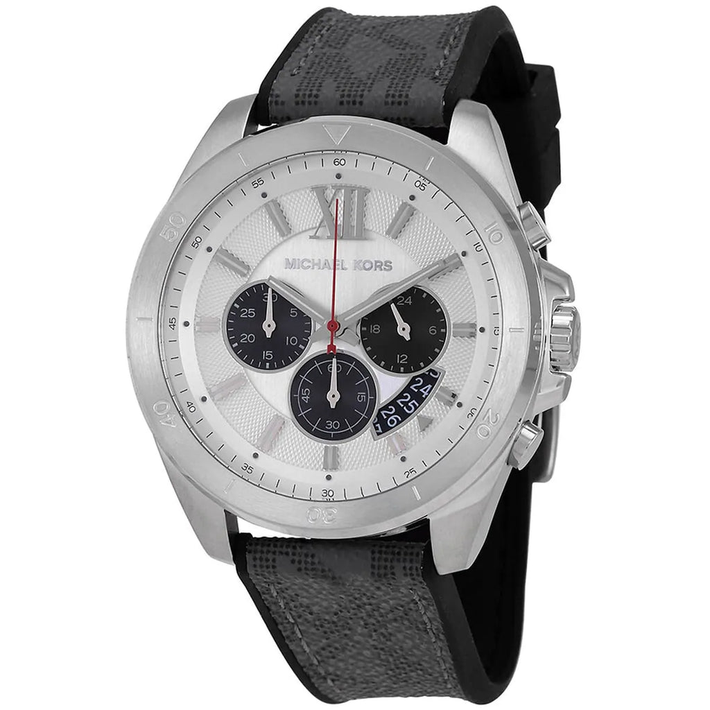Michael Kors Brecken Chronograph Silver Dial Grey Leather Strap Watch For Men - MK8922 Buy Now By Michael Kors