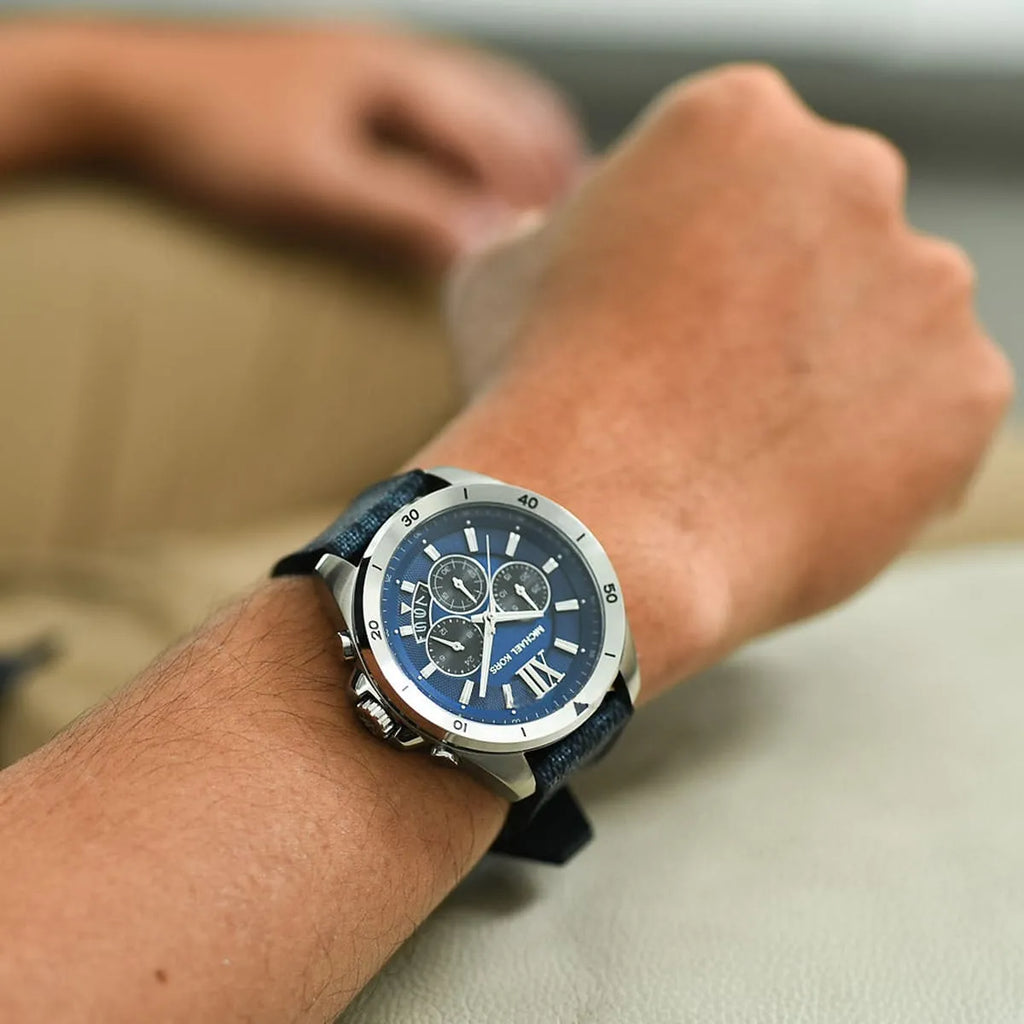 Michael Kors Brecken Chronograph Blue Dial Blue Rubber Strap Watch For Men - MK8923 Buy Now By Michael Kors