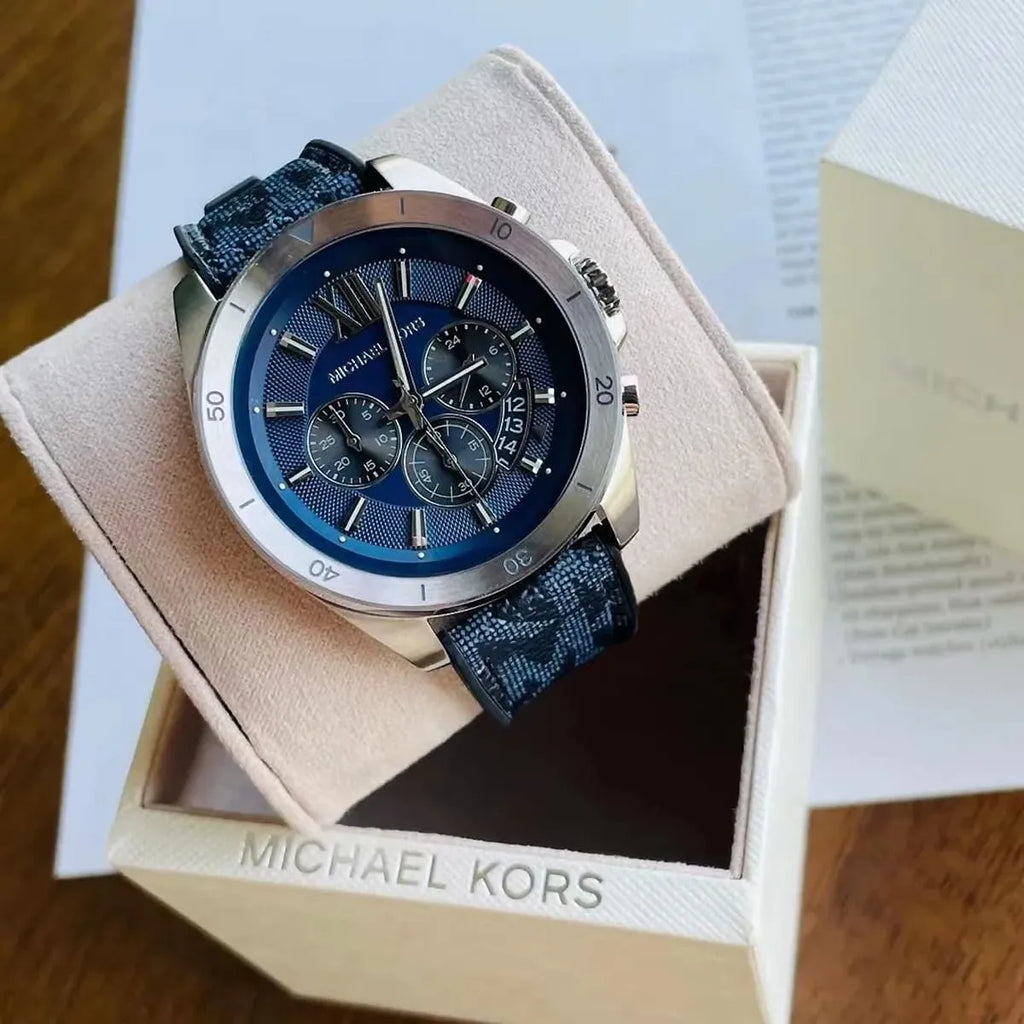 Michael Kors Brecken Chronograph Blue Dial Blue Rubber Strap Watch For Men - MK8923 Buy Now By Michael Kors