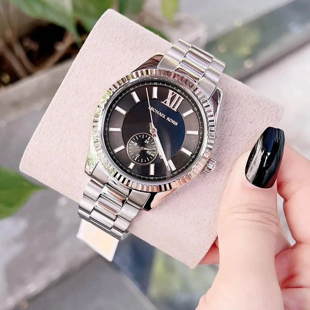 Michael Kors Lexington Quartz Black Dial Silver Steel Strap Watch For Women - MK8946 Buy Now By Michael Kors