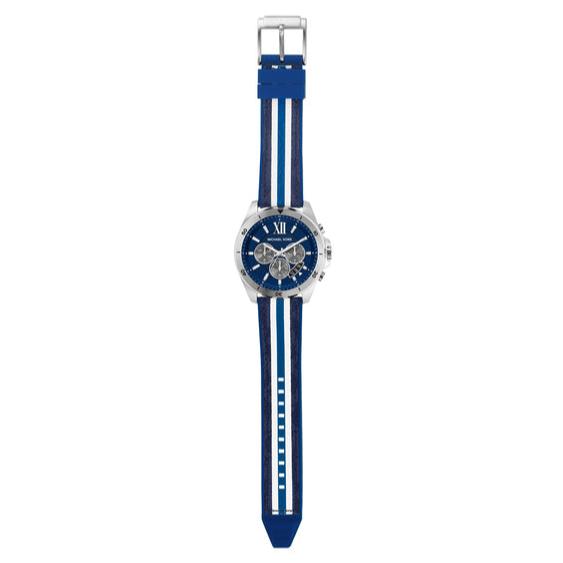 Michael Kors Brecken Chronograph Blue Dial Two Tone PVC Strap Watch For Men - MK8950 Buy Now By Michael Kors