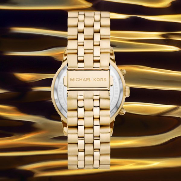 Michael Kors Hutton Chronograph Gold Dial Gold Steel Strap Watch For Men - MK8953 Buy Now By Michael Kors