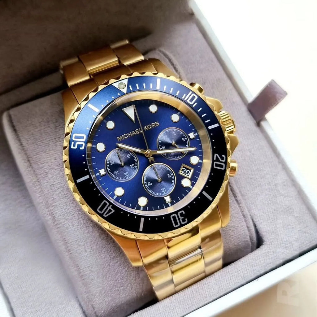 Michael Kors Everest Chronograph Blue Dial Two Tone Steel Strap Watch For Men - MK8978 Buy Now By Michael Kors